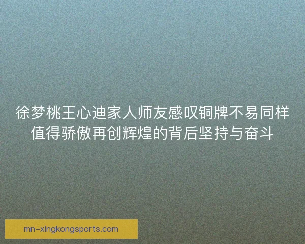 徐梦桃王心迪家人师友感叹铜牌不易同样值得骄傲再创辉煌的背后坚持与奋斗